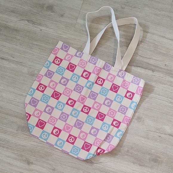 Peace Sign Canvas Satchel - Picture 2 of 6